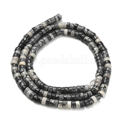 Бусины из натурального черного камня&nbsp;G-Z110-A23-2x4mm-1