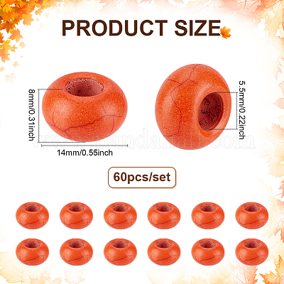 60 шт окрашенные синтетические бирюзовые европейские бусины&nbsp;SPDL-PH0001-04-1