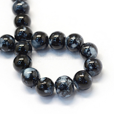 Выпечка роспись стекла круглый шарик нити X-DGLA-Q019-6mm-73-1