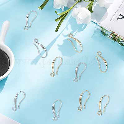 40 шт. 2 цвета латунные крючки для серег&nbsp;KK-BBC0021-72-1