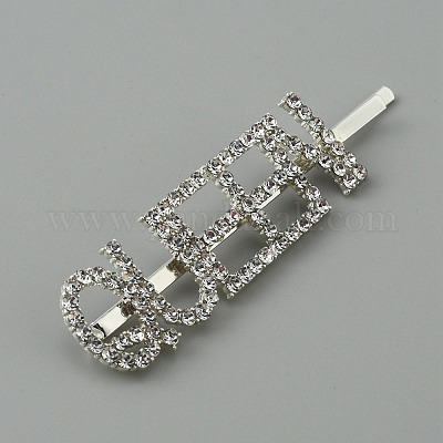 Слово королева сплав горный хрусталь заколки для волос&nbsp;FIND-WH0152-34G-S-1