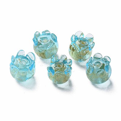 Ручная работа золотой фольги Lampwork бисер X-FOIL-T004-04B-1