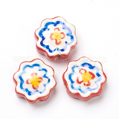 Ручной работы фарфоровые бусины&nbsp;PORC-J008-04D-1