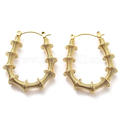 Серьги-кольца из нержавеющей стали 304 EJEW-B023-05G-1