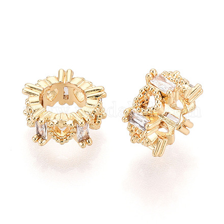 Латунь микропаве прозрачный кубический цирконий европейский бисер KK-N275-06G-1