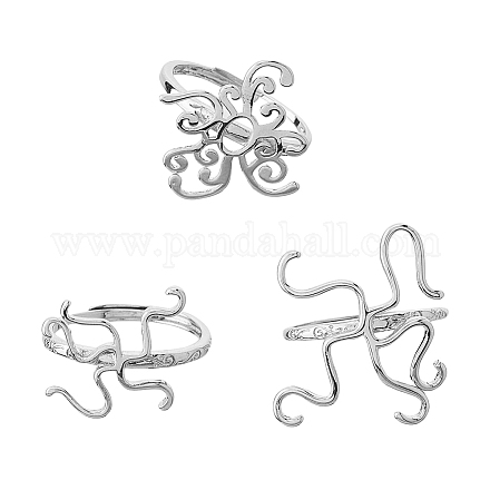 3 шт. 3 стиля латунной регулируемой фурнитуры для колец FIND-FI0001-06P-1