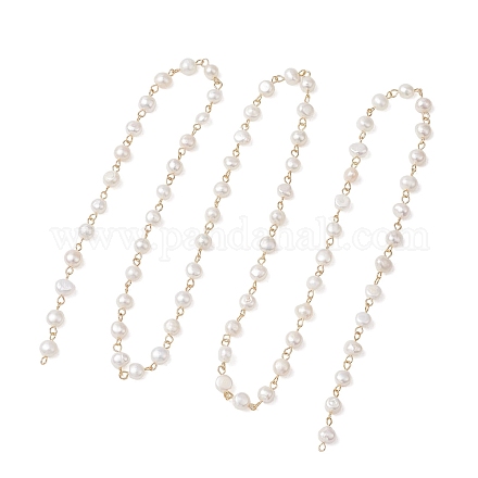 Цепочки из натурального культивированного пресноводного жемчуга&nbsp;AJEW-JB01585-02-1