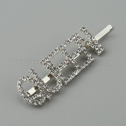 Слово королева сплав горный хрусталь заколки для волос&nbsp;FIND-WH0152-34G-S-1