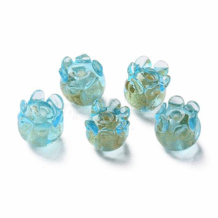 Ручная работа золотой фольги Lampwork бисер X-FOIL-T004-04B-1