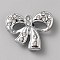 Alloy Rhinestone Slide Charms, Bowknot, 20x25x2mm, Hole: 10x2mm