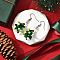 Handmade Lampwork Dangle Earrings, with 316 Surgical Stainless Steel Earring Hooks, Christmas Trees, Platinum, 49x17.5mm