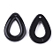 Opaque Acrylic Pendants, teardrop, Black, 30x22x4.5mm, Hole: 2mm, about 290pcs/500g