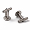 304 Stainless Steel Cuff Buttons, Cufflink Findings for Apparel Accessories, Stainless Steel Color, Tray: 10mm, 19x19x12mm
