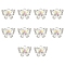 10Pcs Alloy Pendants, Butterfly, with Rhinestone and Resin, Silver, Colorful, 14x17x5mm, Hole: 2mm