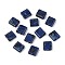 2-Hole Baking Paint Glass Seed Beads, Square, Medium Blue, 5x5x2mm, Hole: 0.7~1mm, about 455pcs/50g
