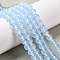 Natural & Dyed Malaysia Jade Bead Strands, Round, Light Sky Blue, 8mm, Hole: 1.0mm, about 48pcs/strand, 15 inch