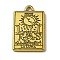 Zinc Alloy Pendants, Rectangle with Tarot Charm, Antique Golden, La Luna XVIII, 23.3x14x1.5mm, Hole: 1.8mm