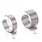 Non-Tarnish Stainless Steel Open Cuff Rings Findings, Loop Ring Base, Stainless Steel Color, Inner Diameter: 18mm