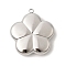 304 Stainless Steel Pendants, Flower Charms, Stainless Steel Color, 32.5x30x7mm, Hole: 2mm