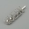 Word QUEEN Alloy Rhinestone Hair Bobby Pins, Hair Accessories for Girls, Silver, 73x19x6mm, QUEEN: 57.5x18mm