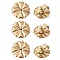 Ion Plating(IP) 304 Stainless Steel Friction Ear Nuts, Flower, Real 18K Gold Plated, 10x10.5x4.5mm, Hole: 1mm