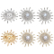 6Pcs 2 Colors Sun Alloy Rhinestone Brocches, with Imitation Pearl, Platinum & Golden, 51x47mm, 3pcs/color