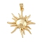 Brass Pendants, Sun, Golden, 31x27.5x3mm, Hole: 4x3.7mm