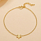 Star 925 Sterling Silver Link Bracelets, Golden, 6.69 inch(170mm)