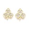 Alloy & Crystal Rhinestone Pendants, Clover Charms, Light Gold, 17.5x14x2mm, Hole: 1.6~1.8mm