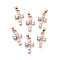 Brass Micro Pave Cubic Zirconia Pendant, Long-Lasting Plated, Cross, Real Rose Gold Plated, 16.5x9x3mm, Hole: 4x2.6mm