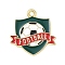 Alloy Enamel Pendants, Golden, Football, 21x20x1mm, Hole: 1.8mm