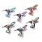 Alloy Enamel Connector Charms, Bird, Platinum, Mixed Color, 20.5x24.5x1.5mm, Hole: 1.6mm