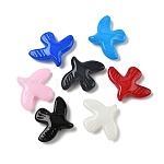 Выпечка окрашенные стеклянные бусины, голубь мира, разноцветные, 34x42x9 мм, отверстие : 1.6 мм