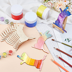 Незаконченные вырезки из дерева в форме кошки&nbsp;DIY-WH0671-029A