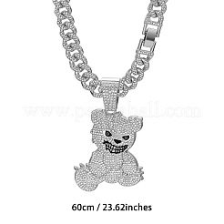 Мужские кубинские звенья цепи с подвеской в виде медведя из цинкового сплава&nbsp;FS-WGDB54B-06