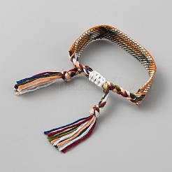 Браслет из плетеного шнура из полиэстера&nbsp;BJEW-WH0018-52B