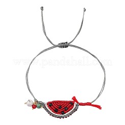 Летние браслеты ручной работы из плетеных арбузов и стеклянных бусин.&nbsp;NP8389