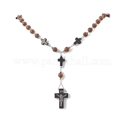 Ожерелье из четок из натурального дерева&nbsp;NJEW-JN04249