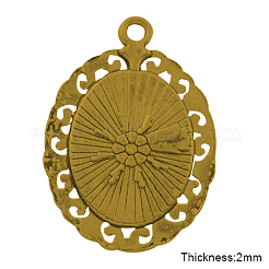 Сеттинги для кулона ( кабошона ) тибетского стиля&nbsp;TIBEP-R099-AG-LF