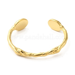 Браслет-манжета из нержавеющей стали 304 с натуральным зеленым агатом&nbsp;BJEW-Q773-08G