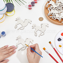 Незаконченные деревянные подвески в виде лошадей для художественной росписи&nbsp;WOCR-WH0004-005