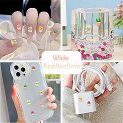 60 шт. 6 стиля кабошонов из непрозрачной смолы в виде горшечных растений&nbsp;CRES-CJ0001-76