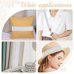 Жаккардовые ленты из полиэстера с цветочным узором в этническом стиле&nbsp;DIY-WH0656-63B