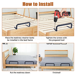 Холоднокатаная сталь регулируемый держатель для матраса&nbsp;AJEW-WH0606-99A