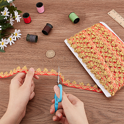 Блестящая кружевная лента из полиэстера&nbsp;OCOR-WH0080-32D