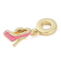 Стойка покрытие латунь прозрачный кубический цирконий макияж европейские подвески-шармы&nbsp;KK-P287-34B-G