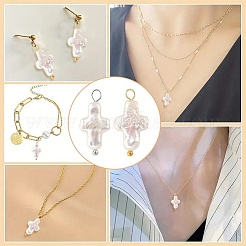 10 шт. 2 стиля подвески-кресты из натурального жемчуга Кеши&nbsp;PALLOY-YW032