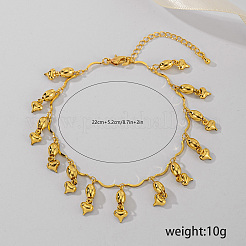 Винтажные женские браслеты на ногу в этническом стиле с латунными сердечками и кисточками&nbsp;TZ4948