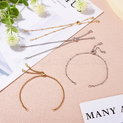 2 комплект 2 цветов 304 нержавеющая сталь браслет-спутник слайдер изготовление&nbsp;MAK-TA0001-22