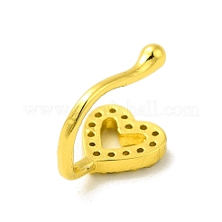 Прозрачный кубический цирконий полый зажим в форме сердца на носовом кольце&nbsp;LS-AJEW-F059-21G